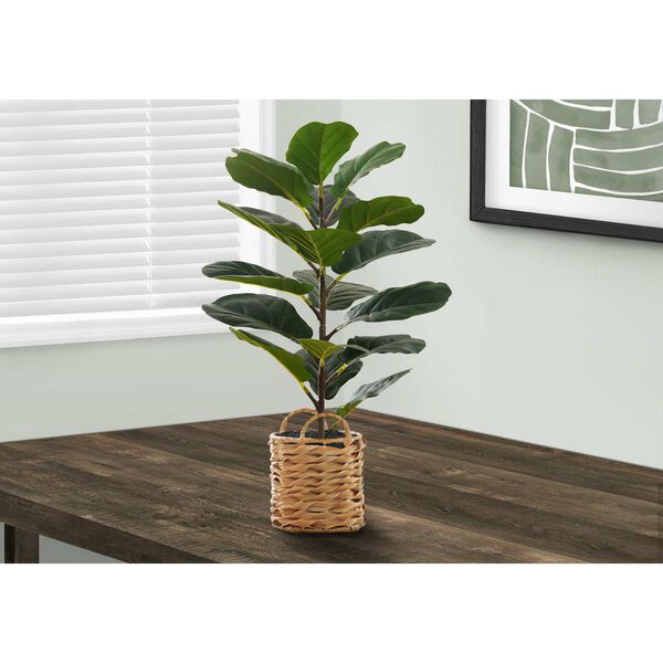 Brown Green 28-Inch Indoor Faux Fake Floor Potted Real Touch Artificial Plant, image 2